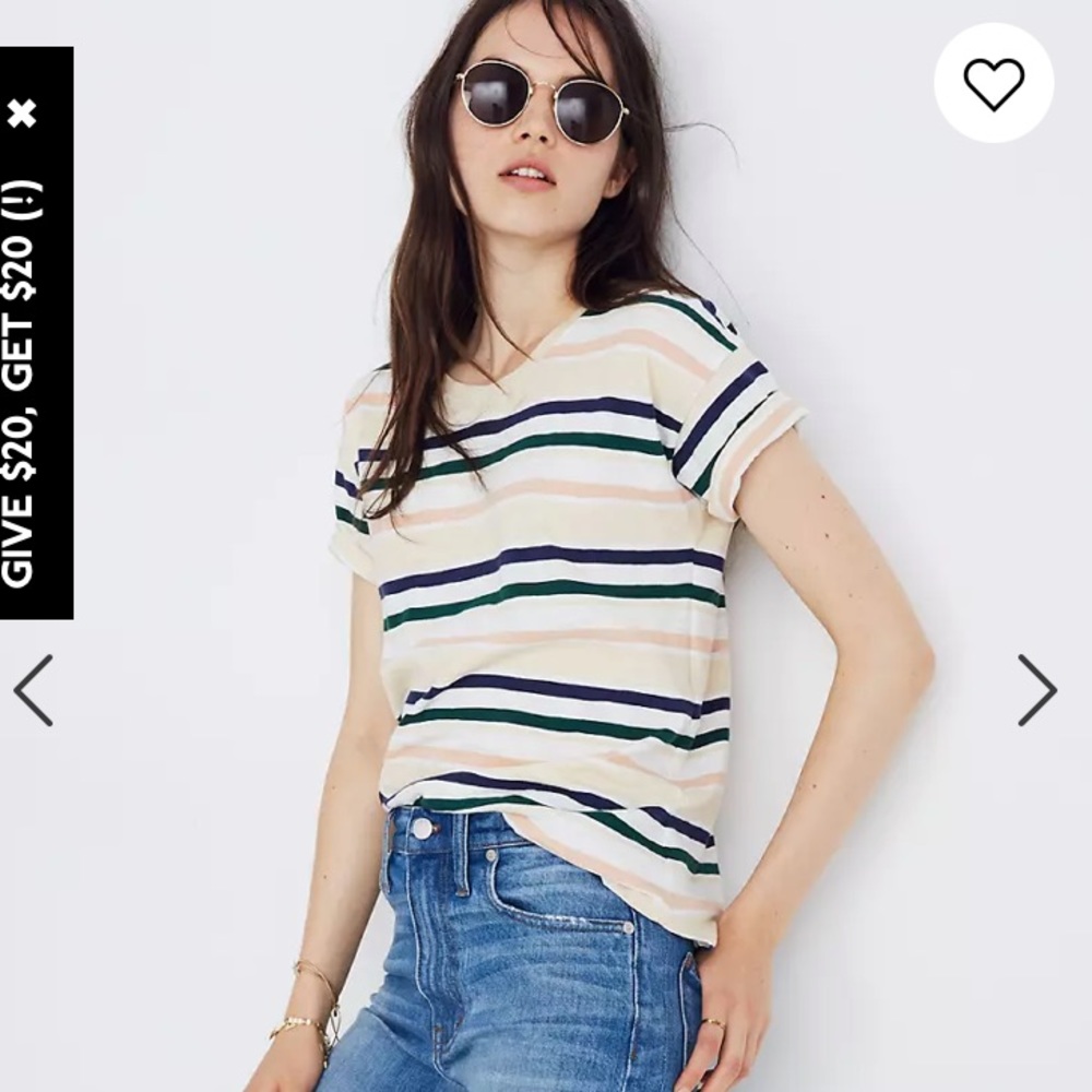 Madewell whisper cotton striped crew tee
